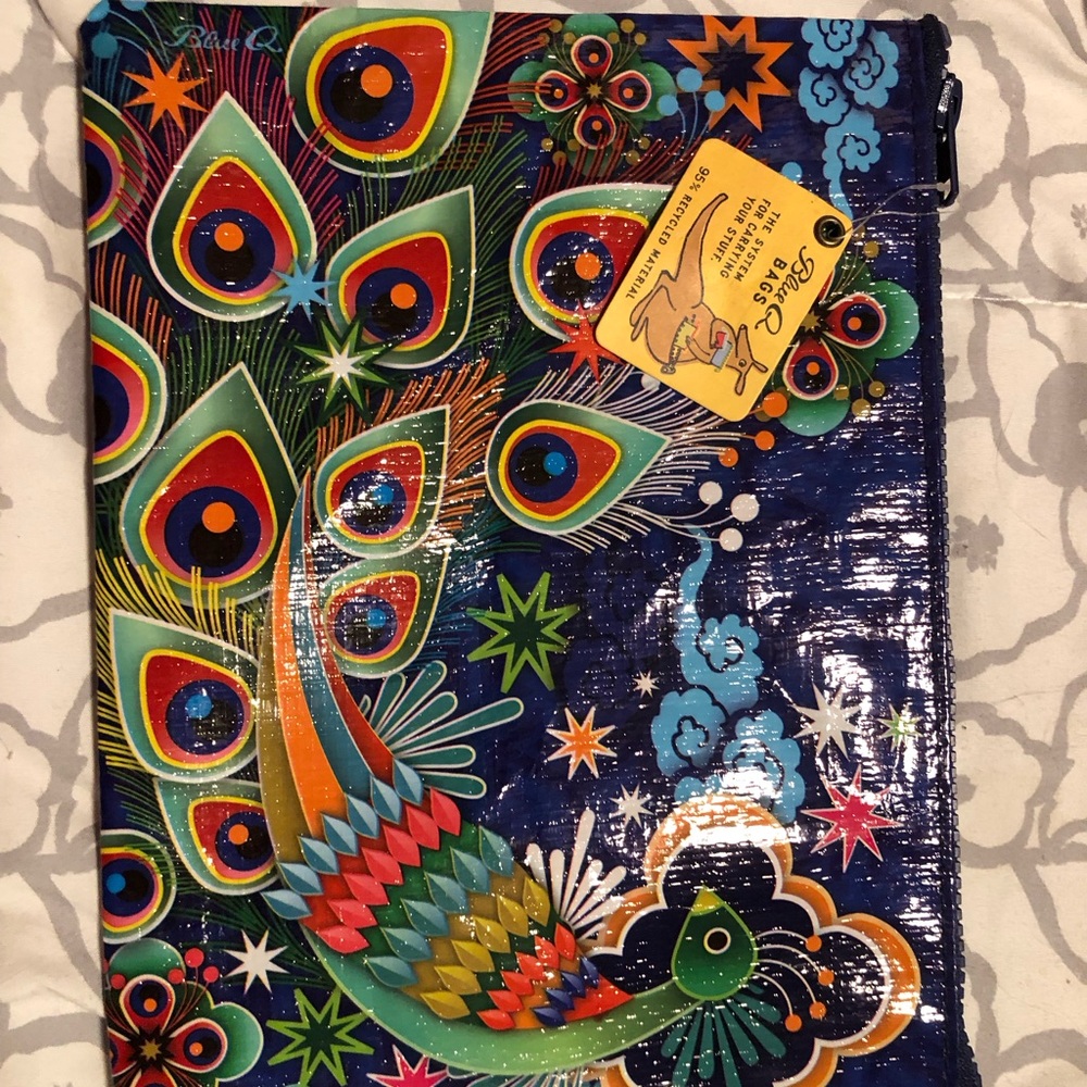 Blue Peacock Design Clutch